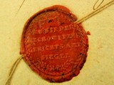 Pieczęć lakowa sądu Miechowic z lat 20. XIX wieku